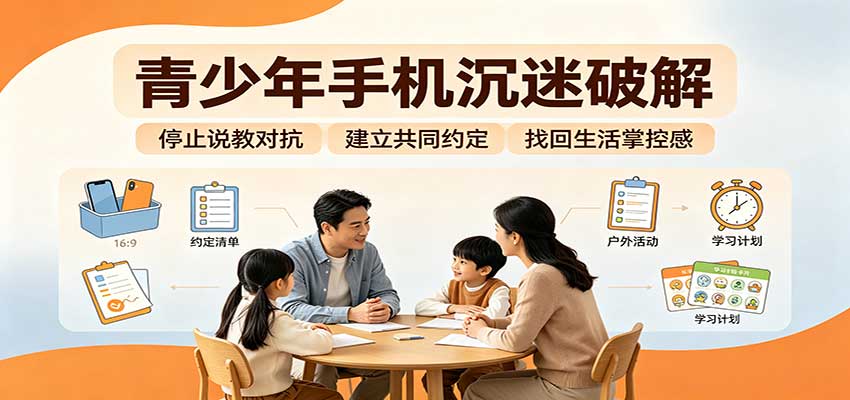 青少年手机沉迷破解:跳出管控说教思维,六步法引导孩子夺回注意力掌控权