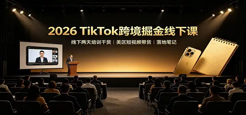 2026 TikTok跨境掘金线下课：线下两天培训干货，美区短视频带货落地笔记