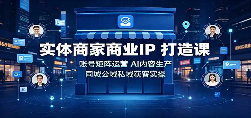 实体商家商业IP打造课:账号矩阵运营,AI内容生产,同城公域私域获客实操